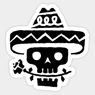 Just a Black Skull in Sombrero Sticker